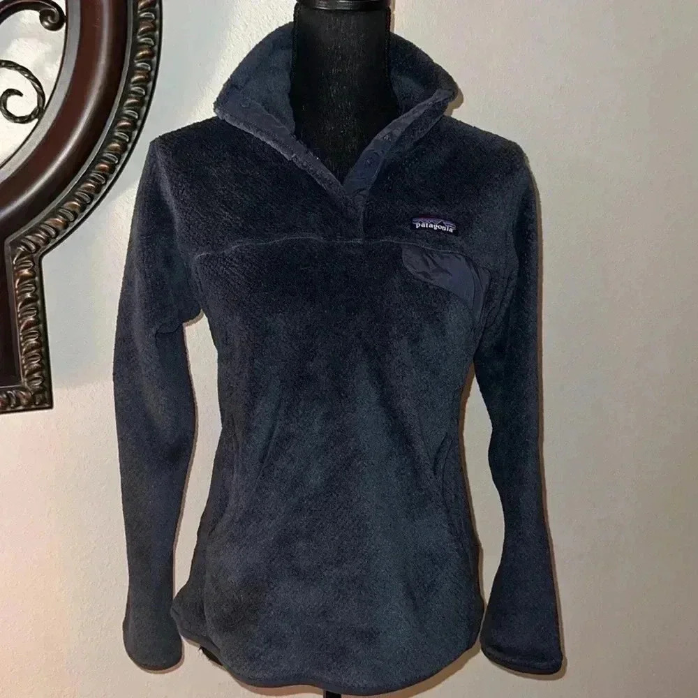 Patagonia Women's Charcoal Gray Re-Tool Snap-T Pullover Fleece Jacket Medium - Picture 12 of 16